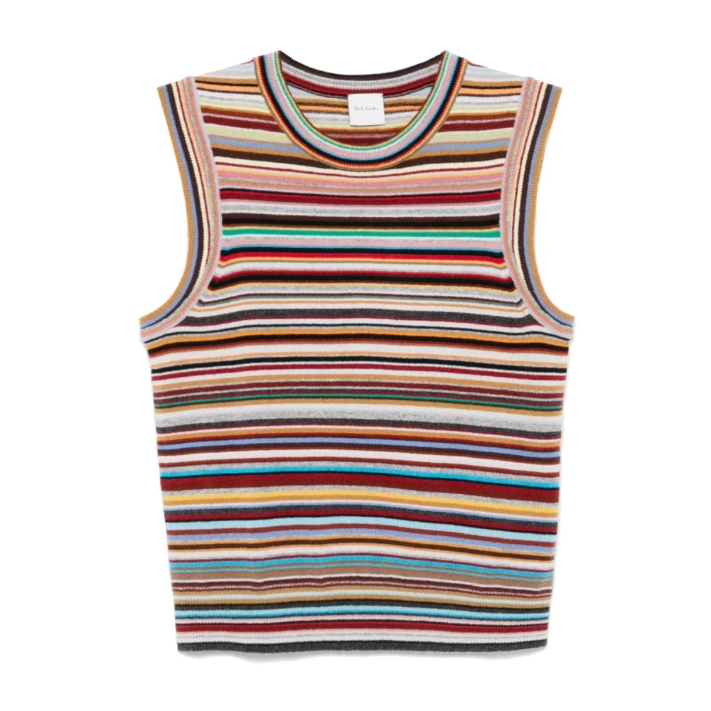PS By Paul Smith Multicolor Gebreid Gilet Met Ronde Hals Sweaters Multicolor Dames