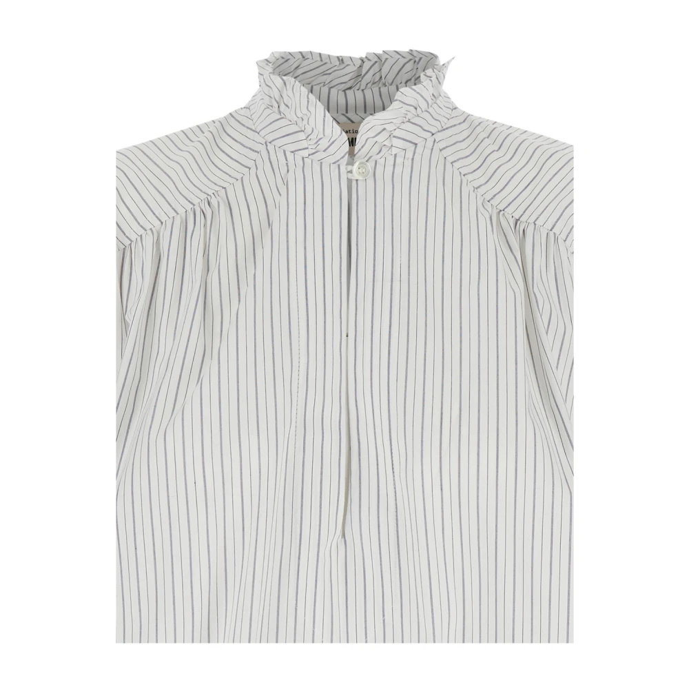 Semicouture Witte Shirt met Streep Motief White Dames