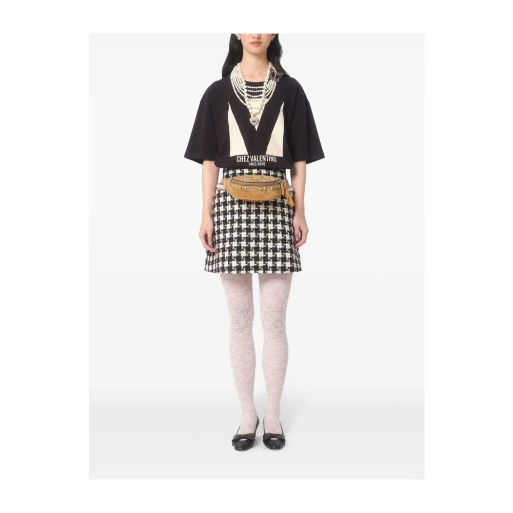 Valentino Garavani Zwarte Jersey Katoenen T-shirts en Polo's Black Dames