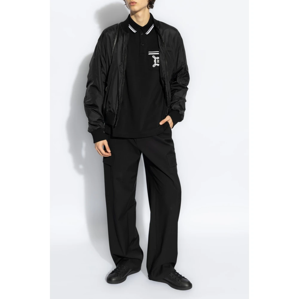 Dolce & Gabbana Katoenen polo met zak Black Heren