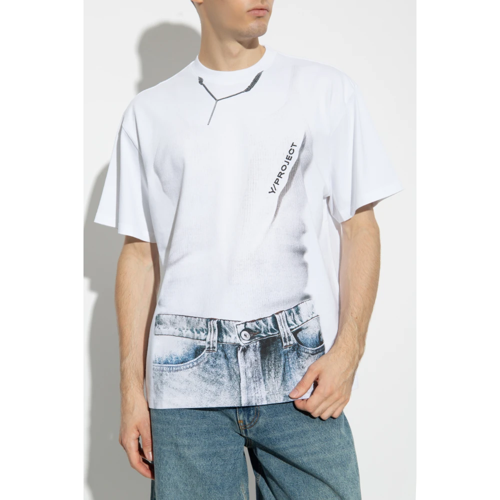 Y Project Bedrukt T-shirt White Heren