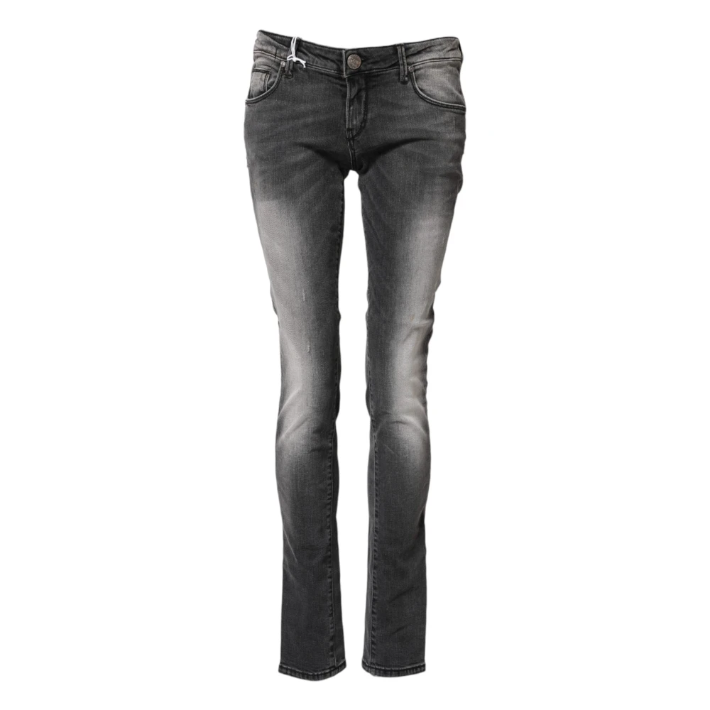 Acht Women's Gray Slim Fit Jeans, W30, Low Waist Skinny Denim Jeans