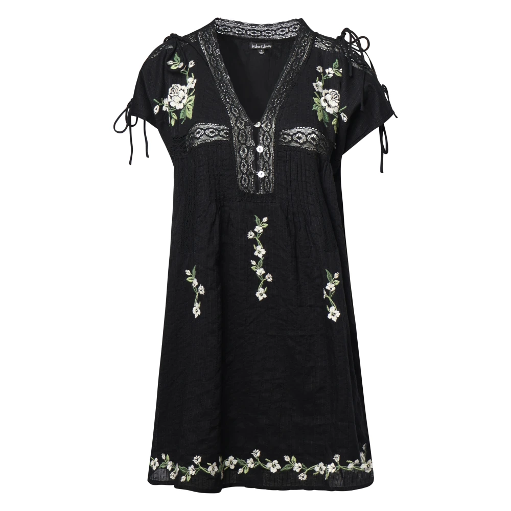 For Love & Lemons Geborduurde Minijurk in Zwart Black Dames