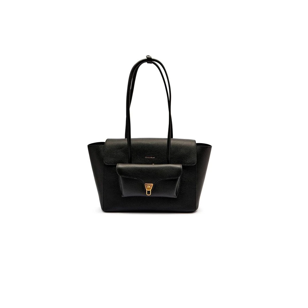 Coccinelle , Shopping Bags, Female, Black, One Size, Double Beat Handbag