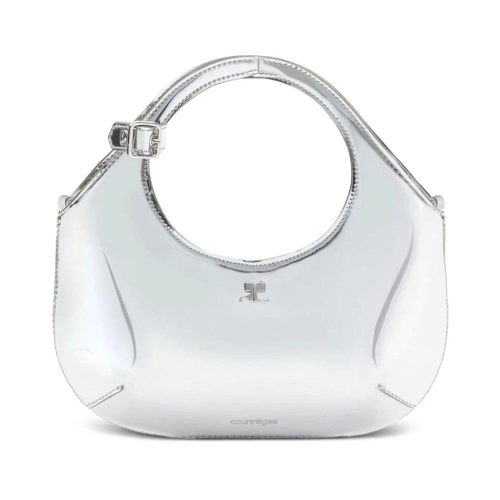 Courrèges Spiegelende Metallic Effect Zilveren Tas Gray Dames