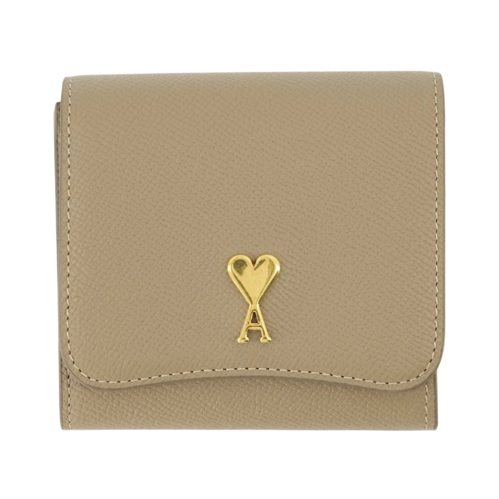 Ami Paris Kompakt Heart Friend Plånbok Beige, Unisex