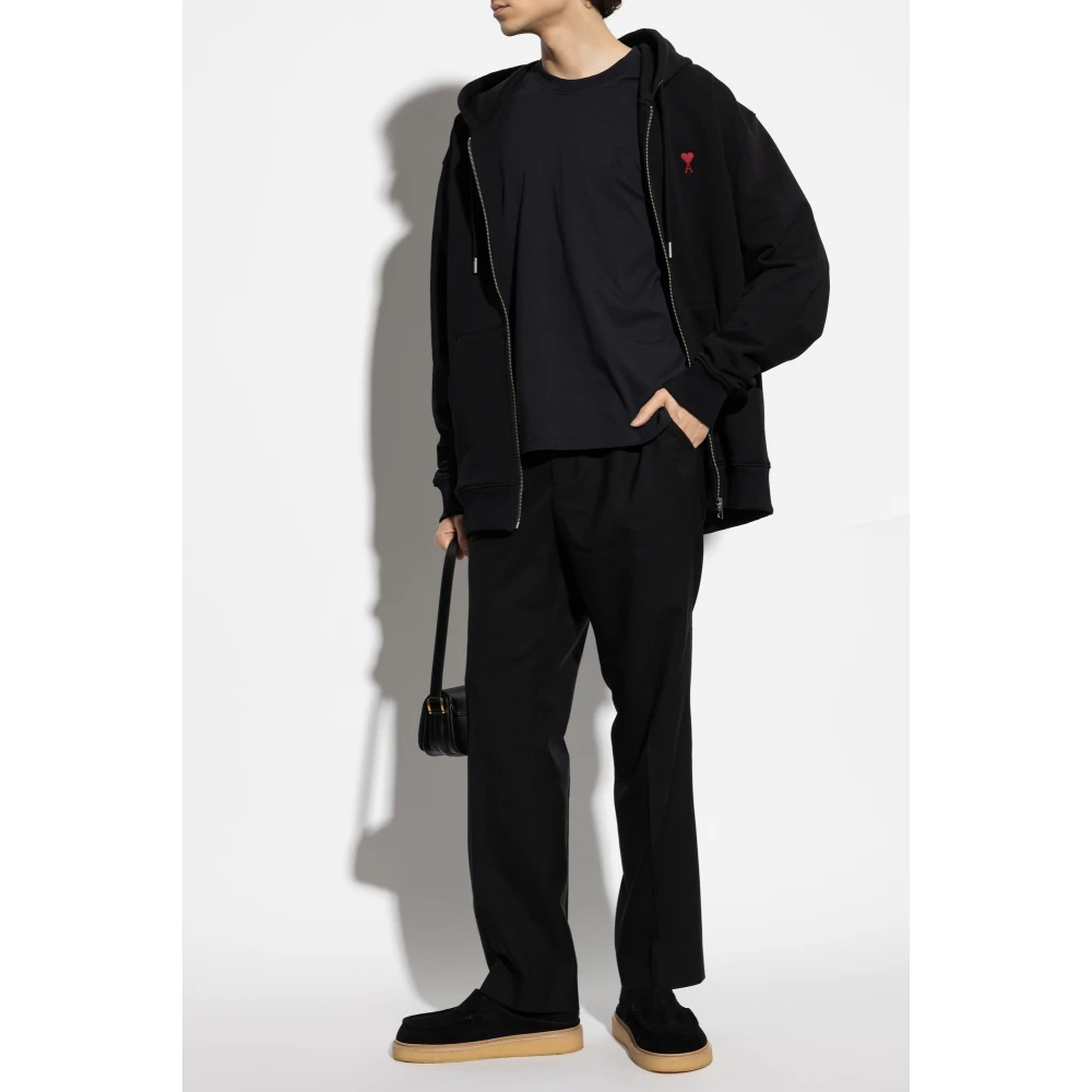Ami Paris T-shirt met logo Black Heren