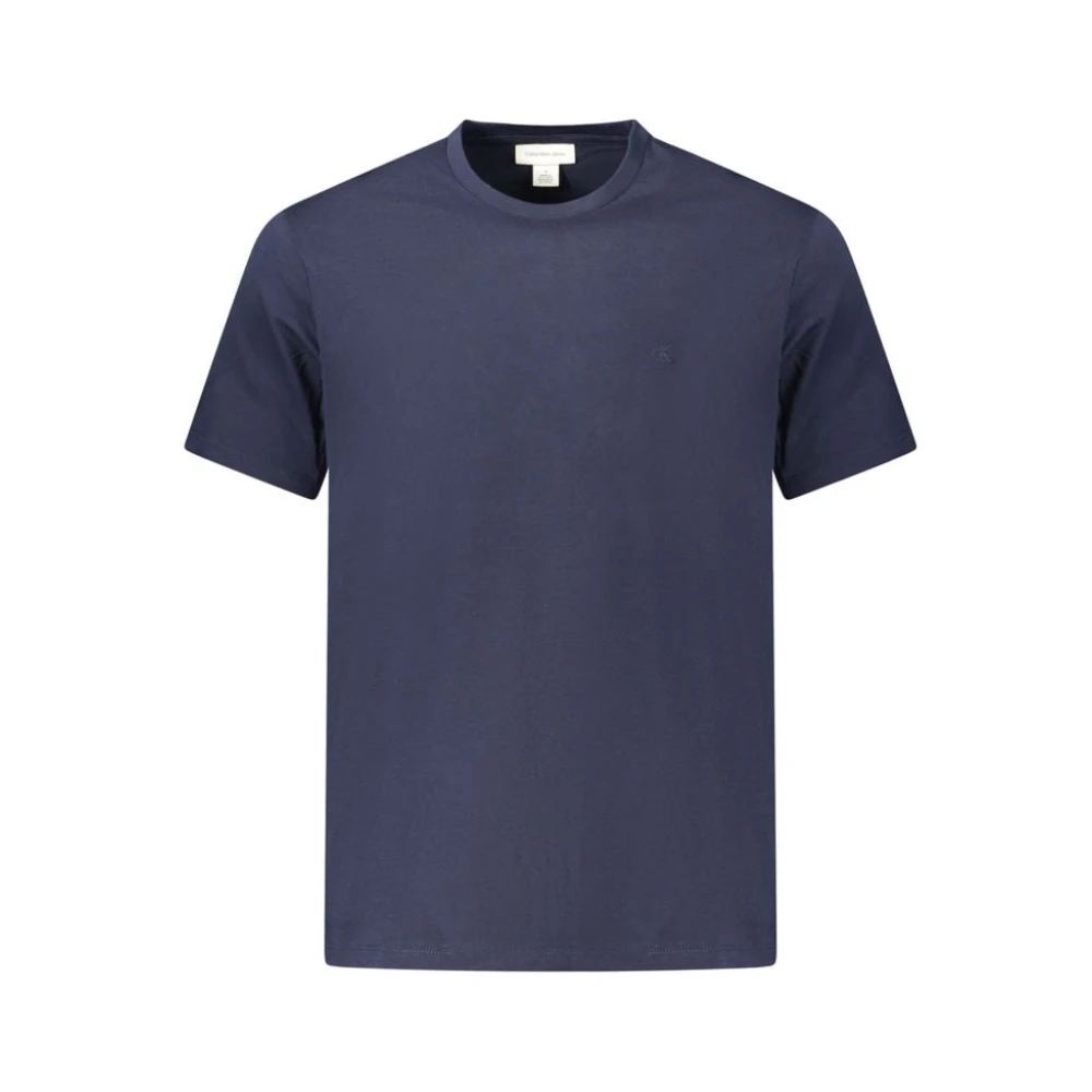 Calvin Klein Men's Blue Cotton Embroidered Logo Tee Extra Large