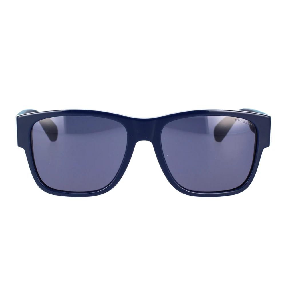 Geometrisk Form Solbriller Blå Gummi