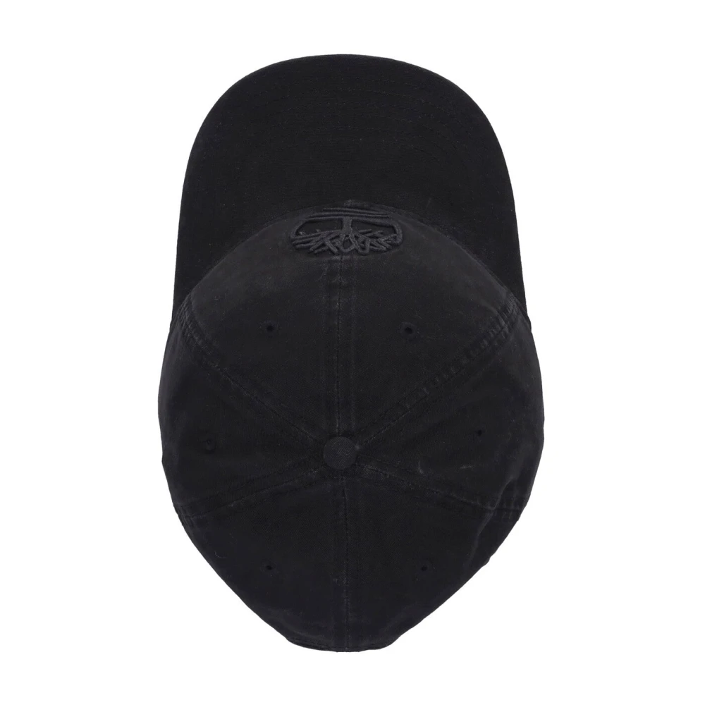 Timberland Canvas Baseball Cap Gebogen Klep Zwart Black Heren