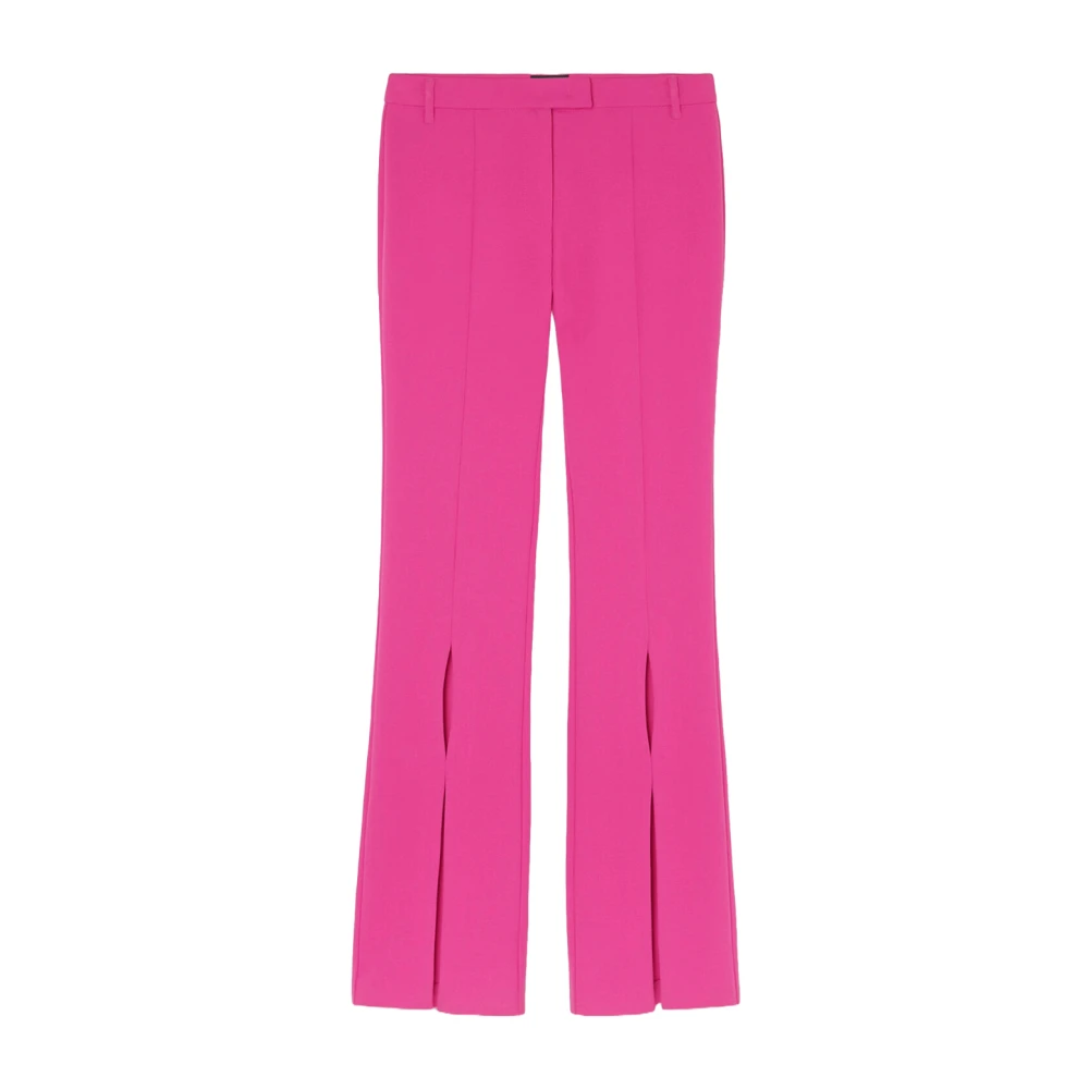 Versace Jeans Couture Op maat gemaakte flare broek met split en logo personalisatie Pink Dames