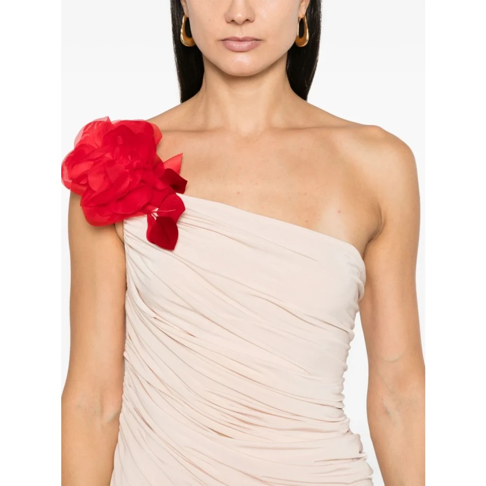 Magda Butrym Beige One-shoulder Asymmetrische Gedrapeerde Jurk Beige Dames
