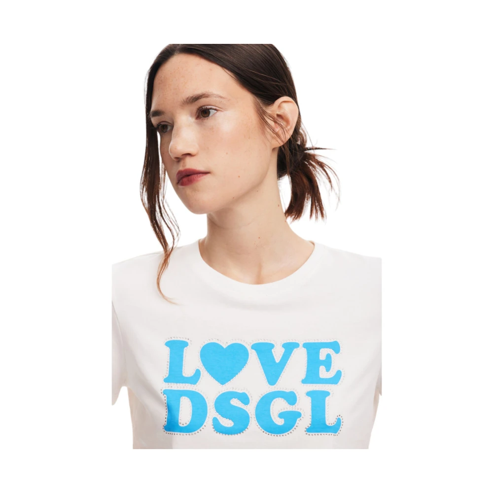 Desigual Korte Mouw T-shirt White Dames