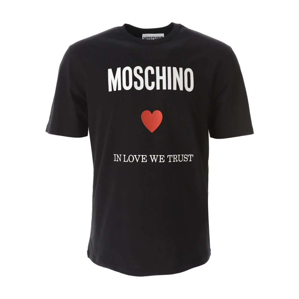 Moschino Biologisch Katoen Liefde Vertrouwen T-shirt Black Heren