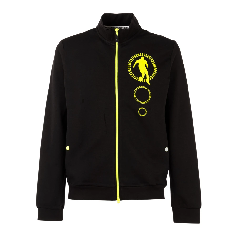 Bikkembergs Heren Zip-Up Sweatshirt met Zakken Black Heren