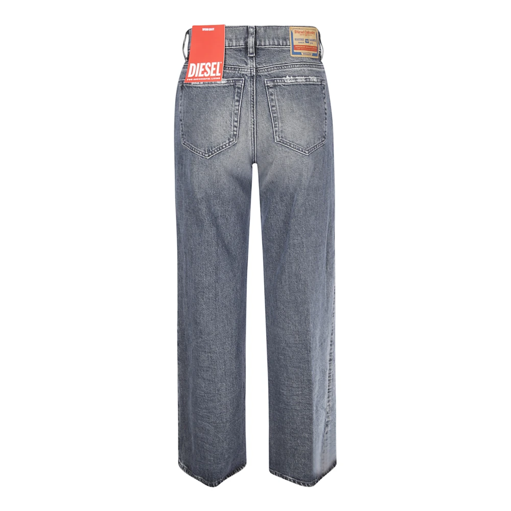Diesel Wijde Pijp Vijf Zakken Jeans Blue Dames
