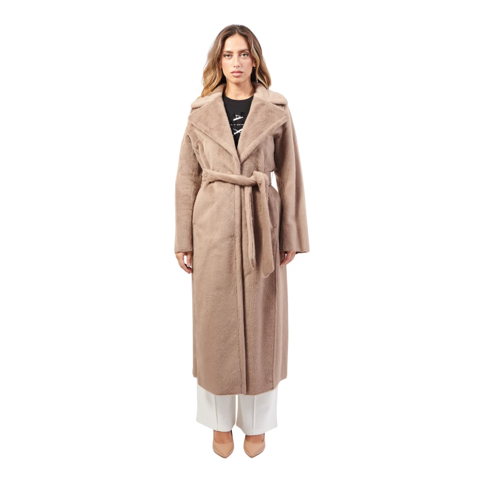 Guess Beige Faux Fur Lange Jas Beige Dames