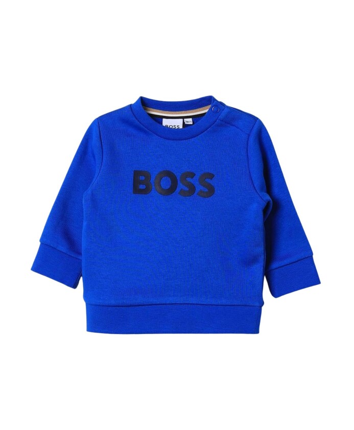 pull-col-rond-bleu-avec-logo