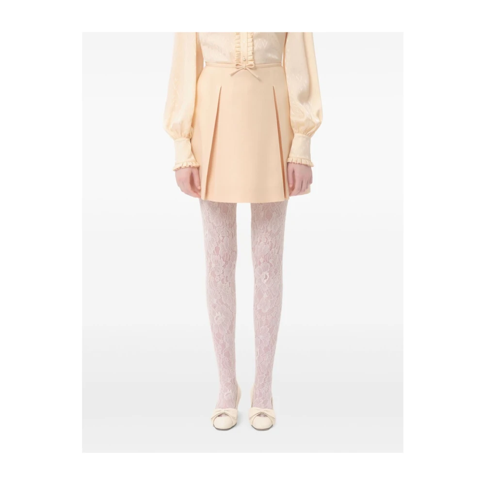 Valentino Garavani A-Lijn Rok met Voorstrik Beige Dames