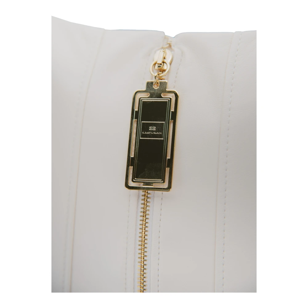 Elisabetta Franchi Jurk met Rits Sluiting Beige Dames