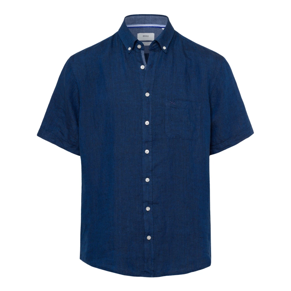 BRAX Dan Style Linnen Shirt Blue Heren