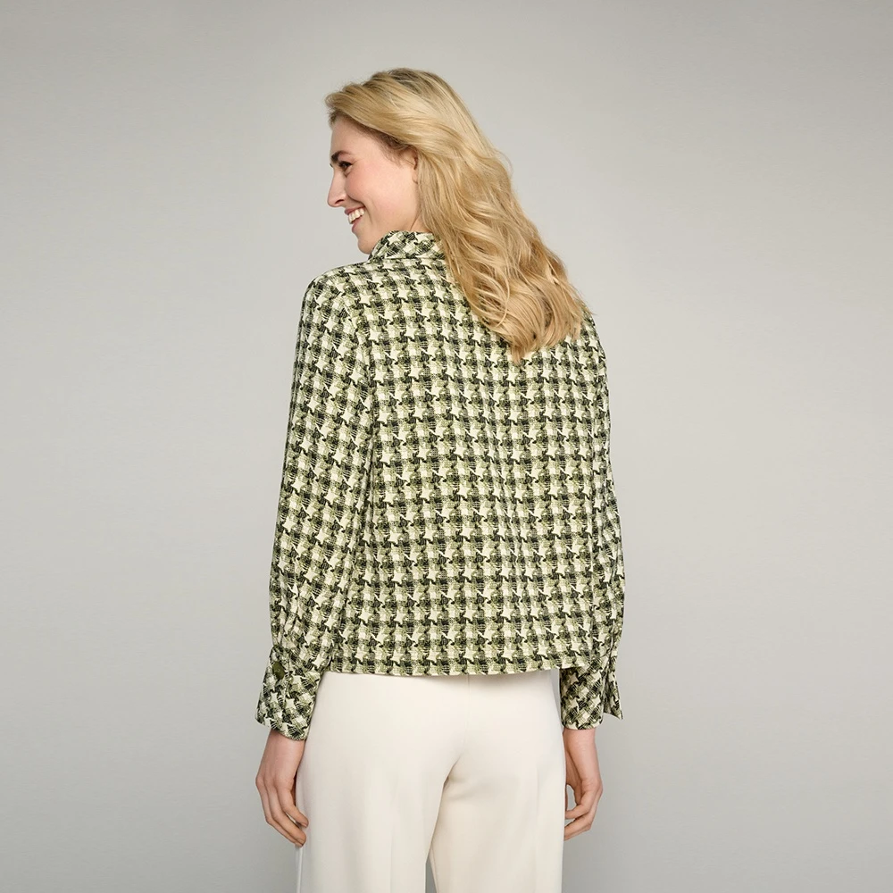 Marie Méro Groene Houndstooth Blouse Tuniek Green Dames