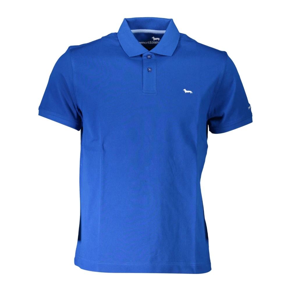 Harmont & Blaine Men's Blue Polo Shirts, Xl, Cotton Polo Shirt With Embroidery