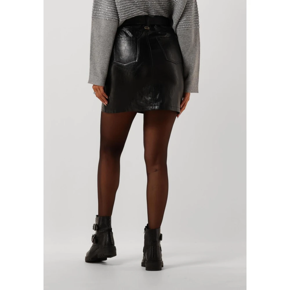 Twinset Zwarte Minirok Elegant Look Black Dames
