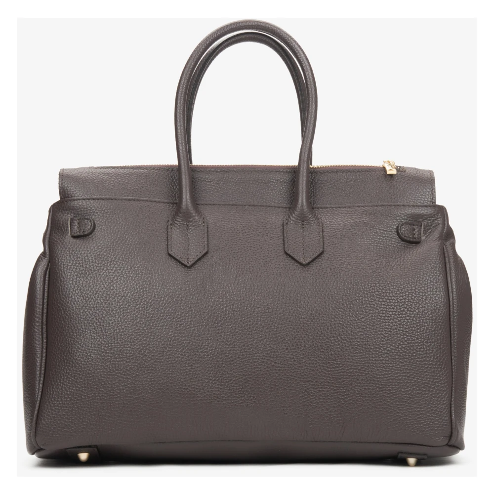 Estro Donkerbruine Satchel Handtas voor Vrouwen gemaakt van Premium Italiaans Echt Leer Brown Dames