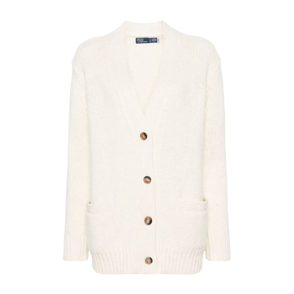 Polo Ralph Lauren Beige Wol Langemouw Cardigan Beige Dames
