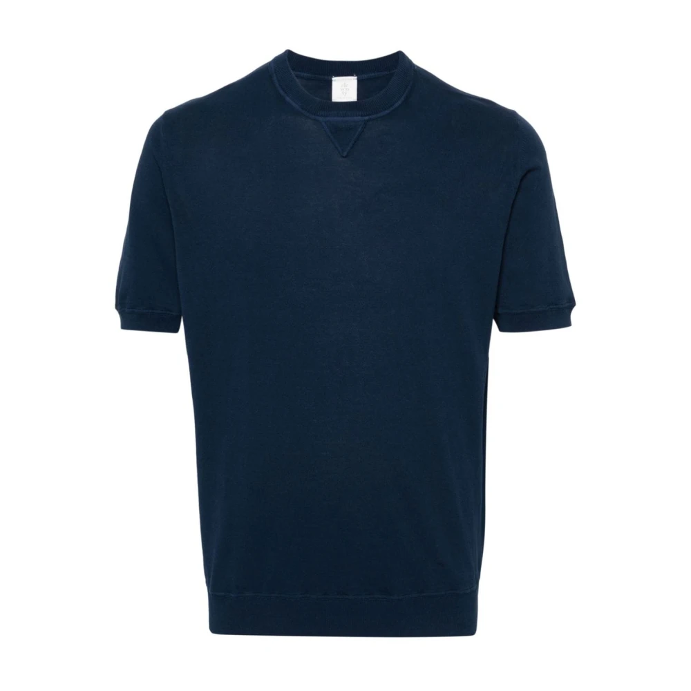 Eleventy Blauwe T-shirts en Polos Maglia MM Blue Heren