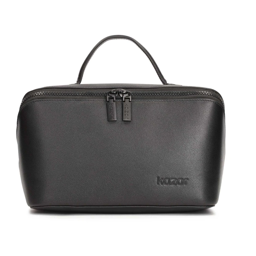 Kazar Elegante Leren Cosmetica Tas Black Heren
