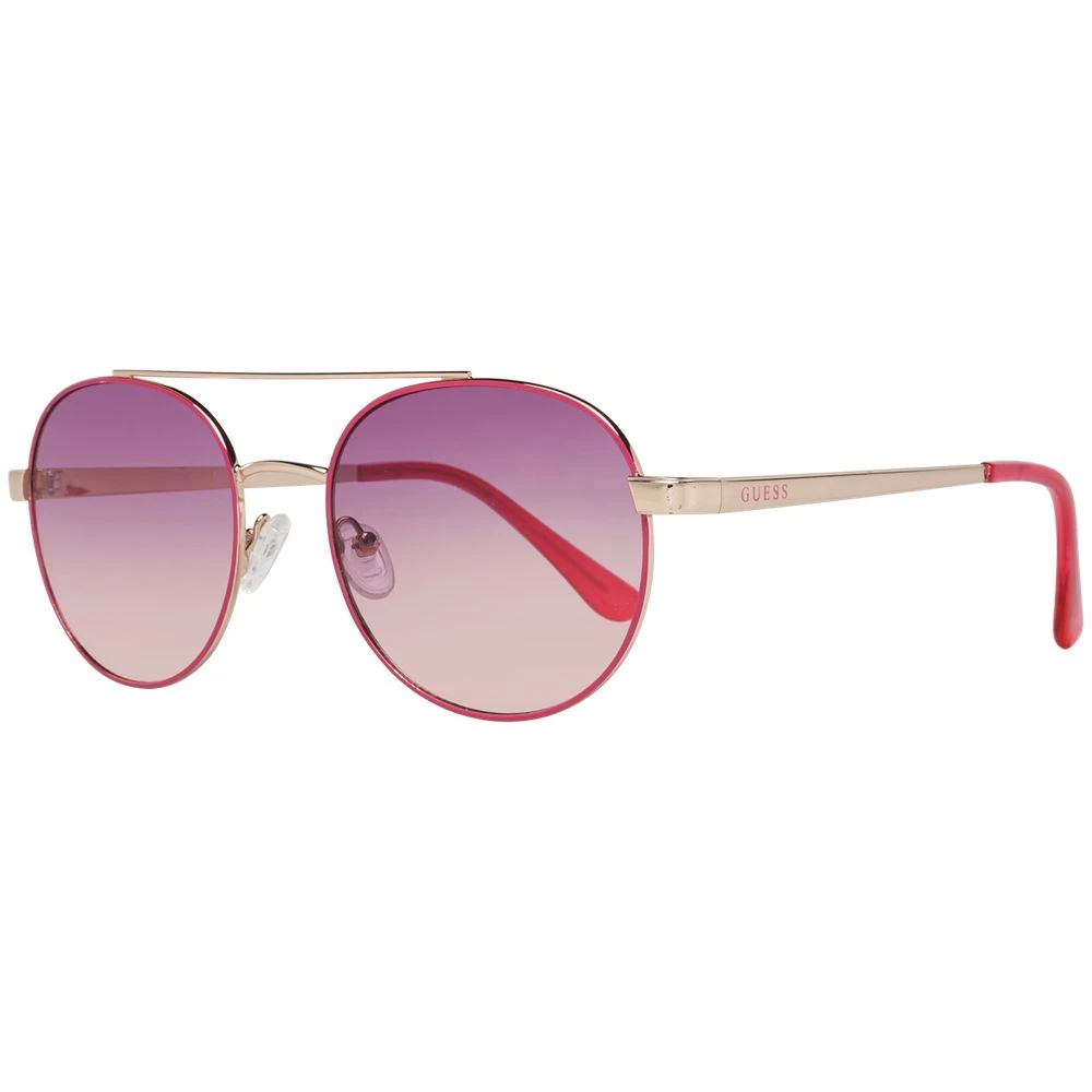 Guess Women's Pink Sunglasses, One Size, Rose Aviator Sunglasses With Purple Gradient Lenses