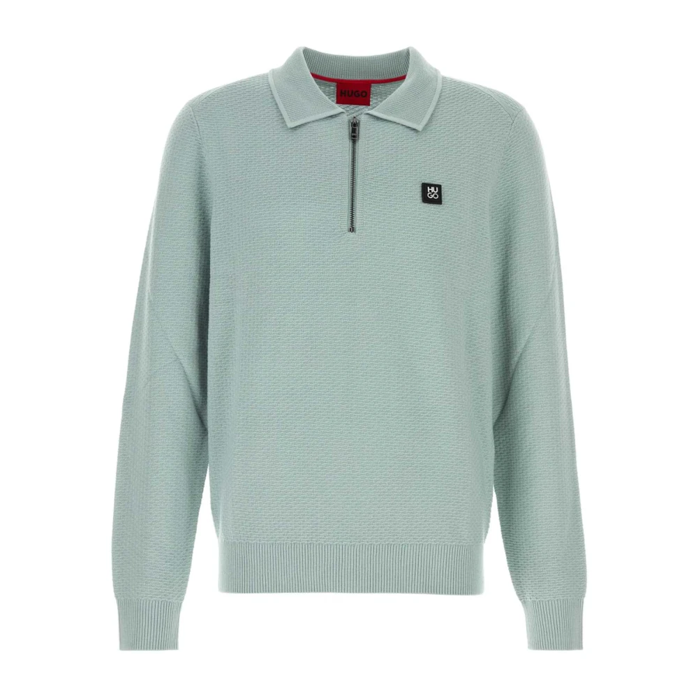 Hugo Boss Viscose Blend Polo Shirt Blue Heren