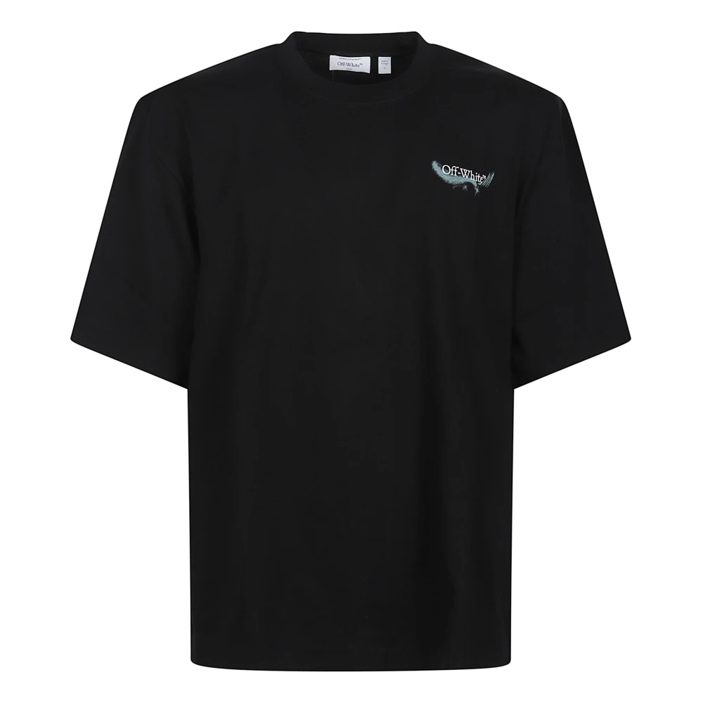 Off White Men's Black T-Shirts, L, Moon Skate Graphic T-Shirt