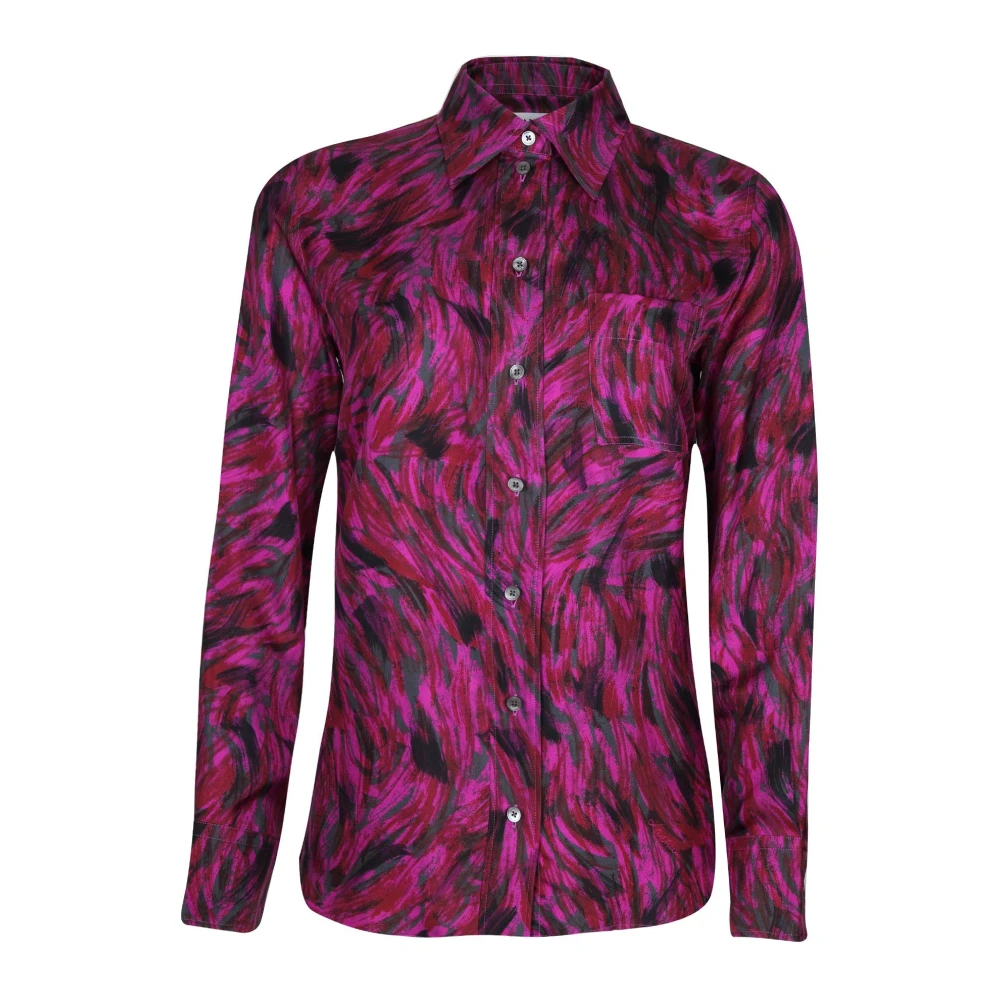 Lanvin Zijden Multicolor Lange Mouwen Shirt Multicolor Dames