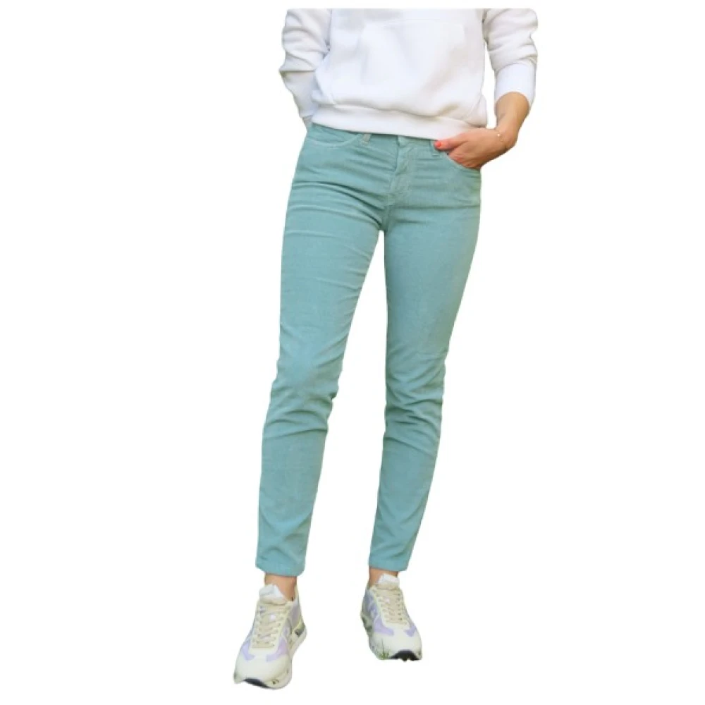 Islow Corduroy Slim 7 8 Broek Green Dames