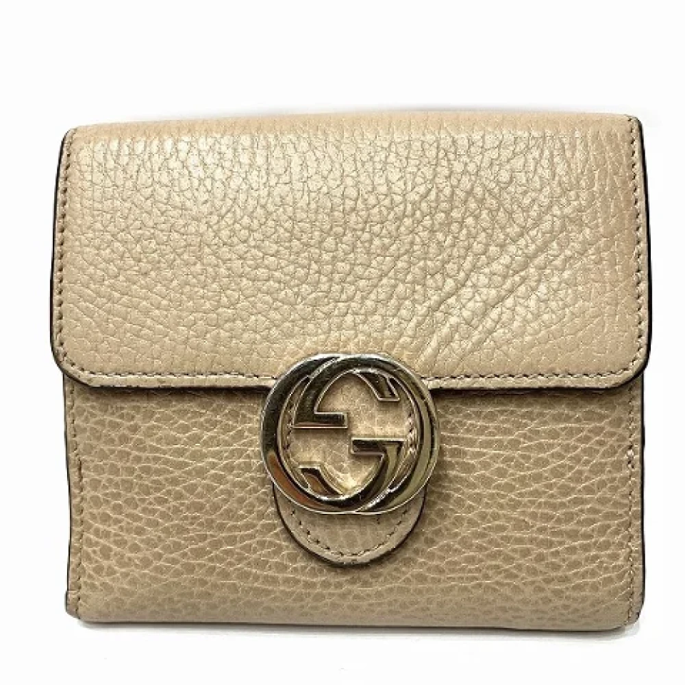 Gucci Vintage Pre-owned Leather wallets Beige Dames