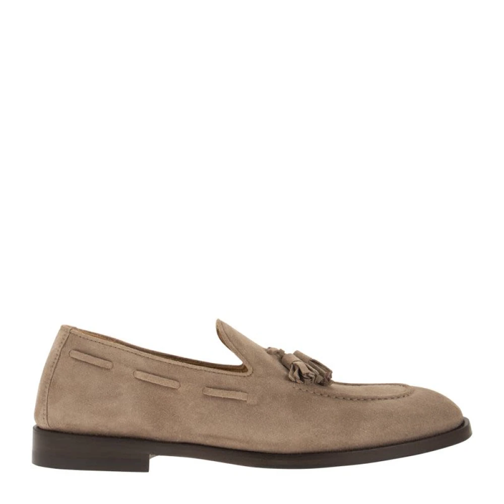 Brunello Cucinelli Slip-On Loafers Beige, Herr