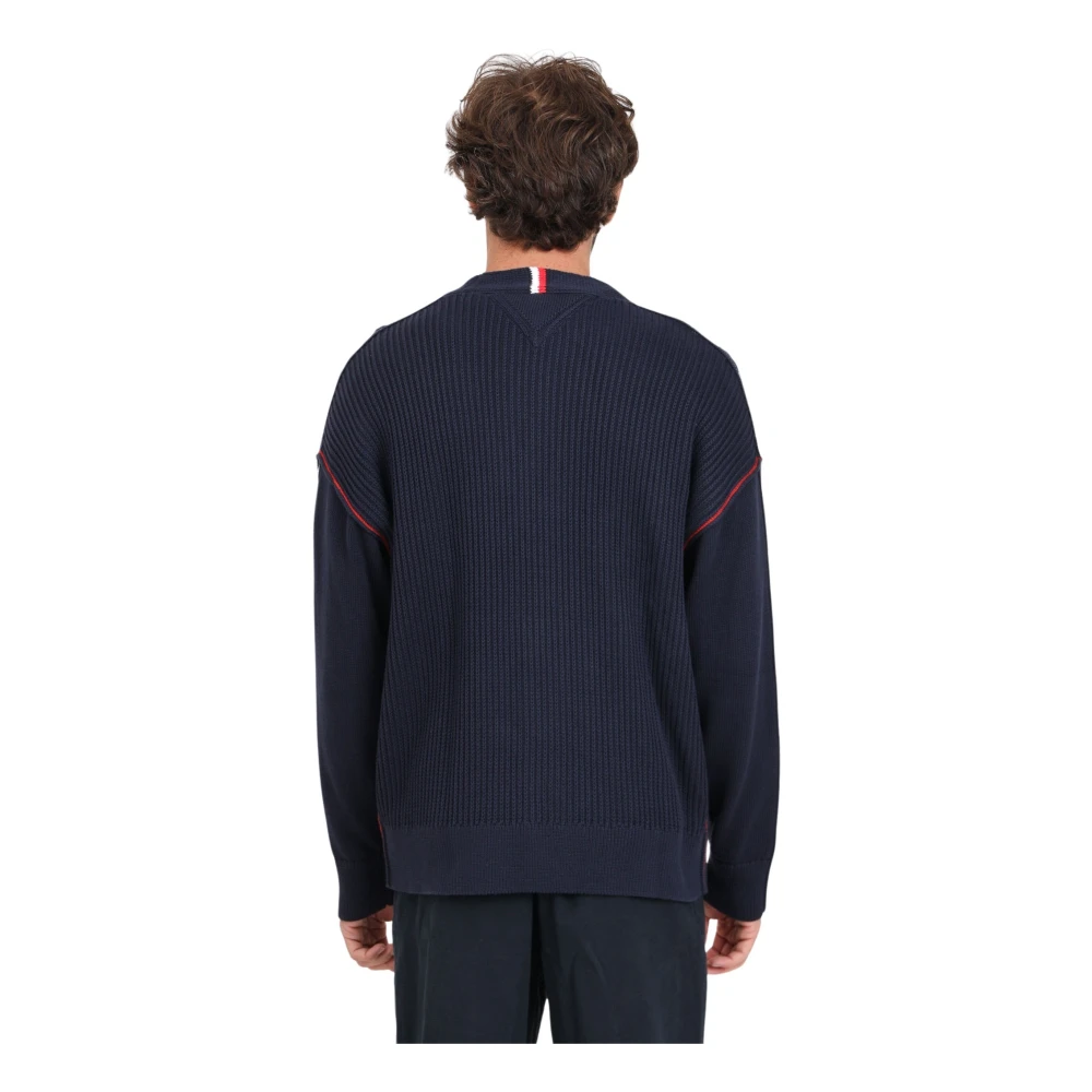 Tommy Hilfiger Blauwe Heren V-hals Vest Blue Heren