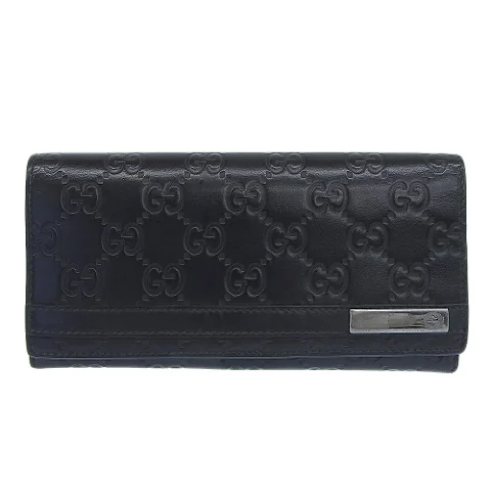 Gucci Vintage Pre-owned Leather wallets Black Dames