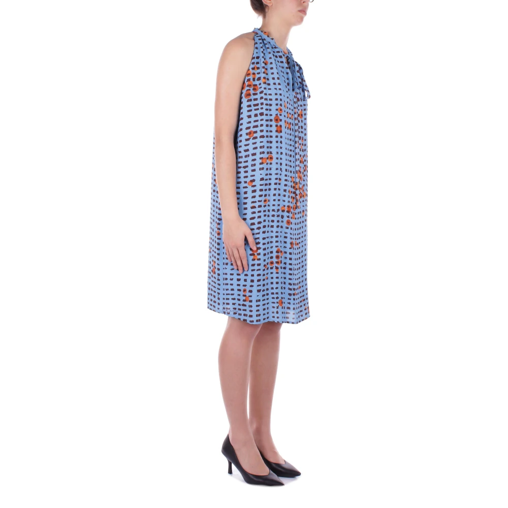Manila Grace Lichtblauwe Jurk met Strikbandjes Blue Dames