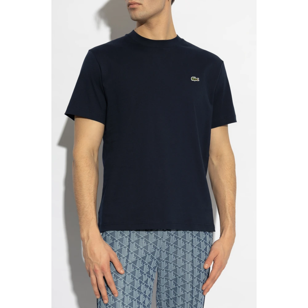 Lacoste T-shirt met logopatch Blue Heren