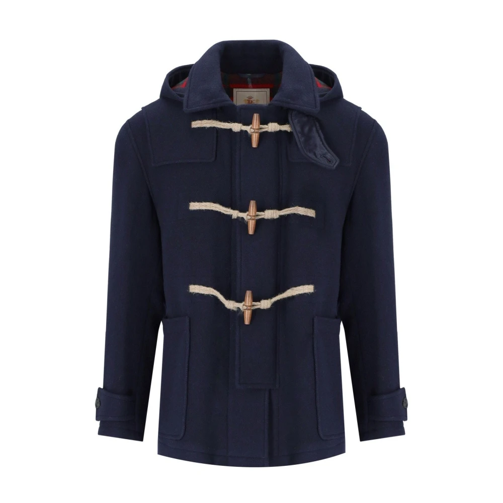 Baracuta Double Wool Short Duffle Jacket Blue Heren