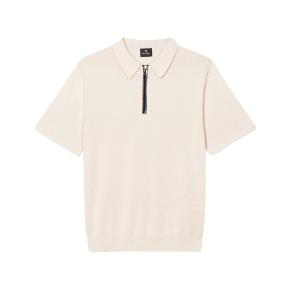 PS By Paul Smith Grå Zip Neck Polo Gray, Herr