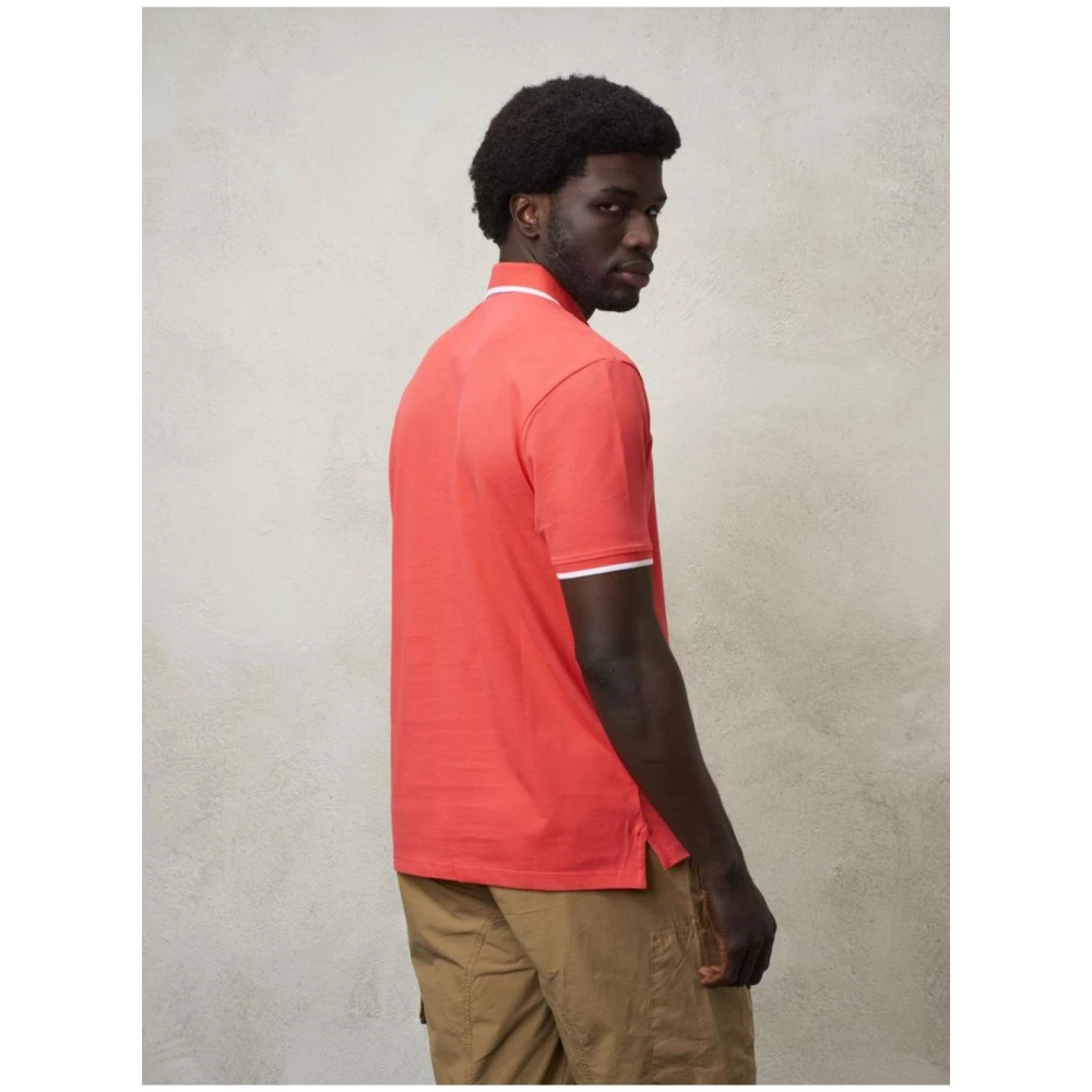Blauer Katoenen Polo Shirt Red Heren