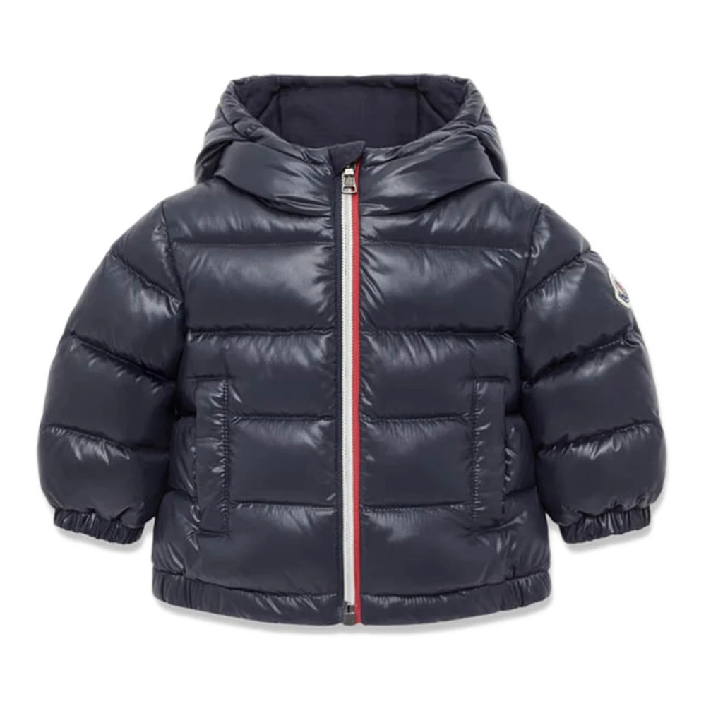Moncler Unisex Kids Blue Winter Jackets, 9 M, Down-Filled Hooded Kids Coat