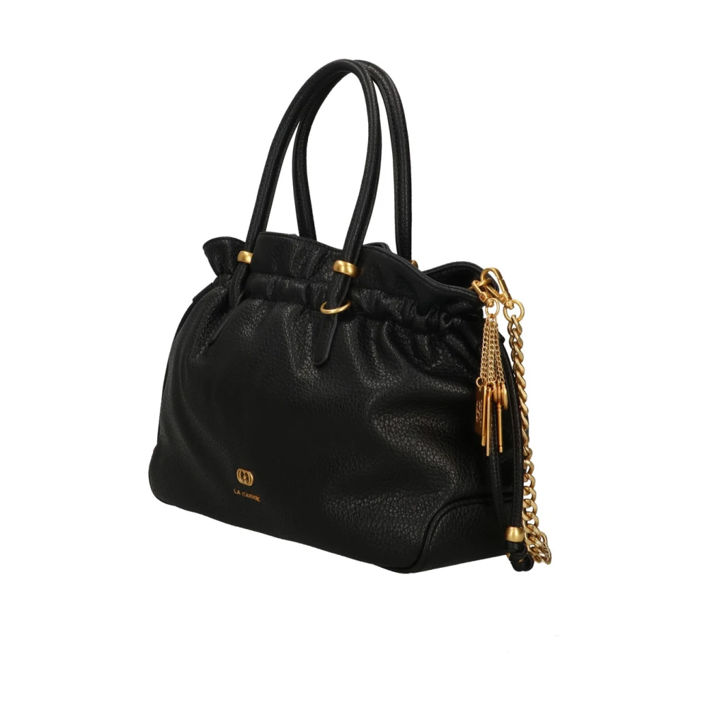 La Carrie Zwarte schoudertas van synthetisch leer met gouden details Black Dames