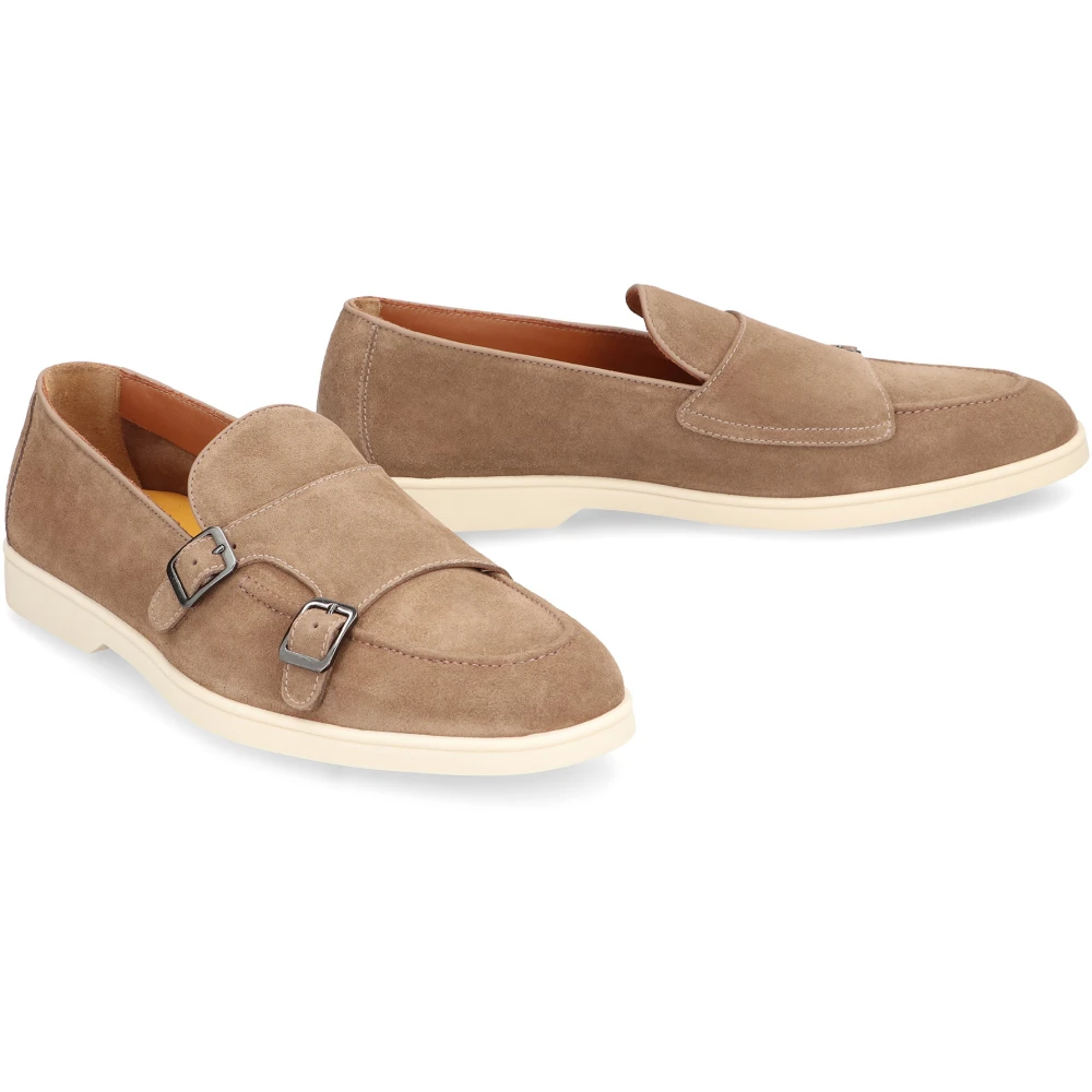 Doucal's Suede Monk-Strap Schoenen Beige Heren