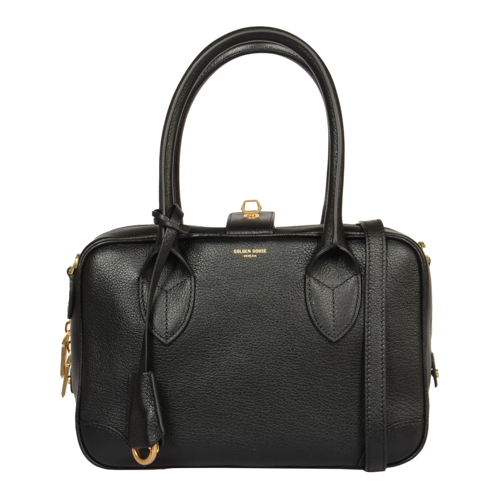 Golden Goose Zwarte Geitenleren Vita Tas Black Dames